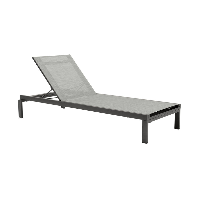 Solana Outdoor Dark Gray Aluminum Stacking Chaise Lounge Chair - Furniture City (CA)l
