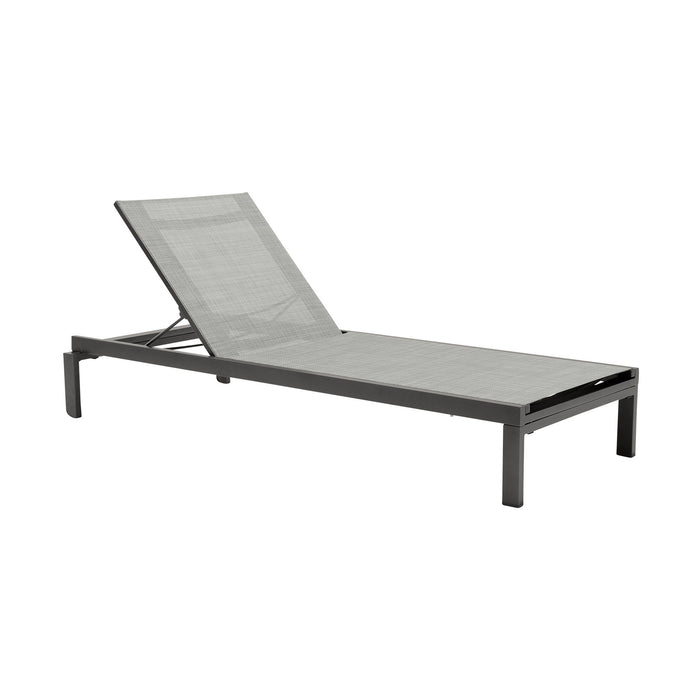 Solana Outdoor Dark Gray Aluminum Stacking Chaise Lounge Chair