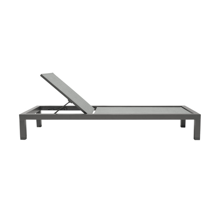 Solana Outdoor Dark Gray Aluminum Stacking Chaise Lounge Chair