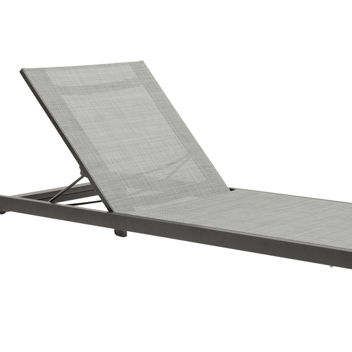 Solana Outdoor Dark Gray Aluminum Stacking Chaise Lounge Chair
