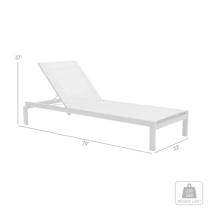 Solana Outdoor Dark Gray Aluminum Stacking Chaise Lounge Chair Set of 2