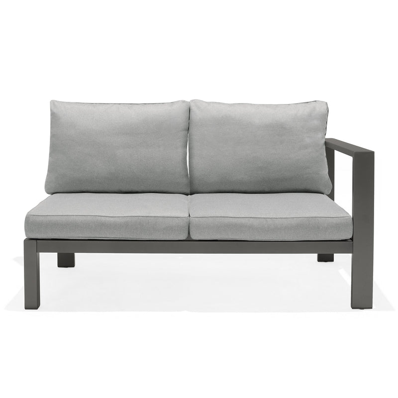 Solana Outdoor Sectional in Cosmos Finish with Gray Cushions - Furniture City (CA)l