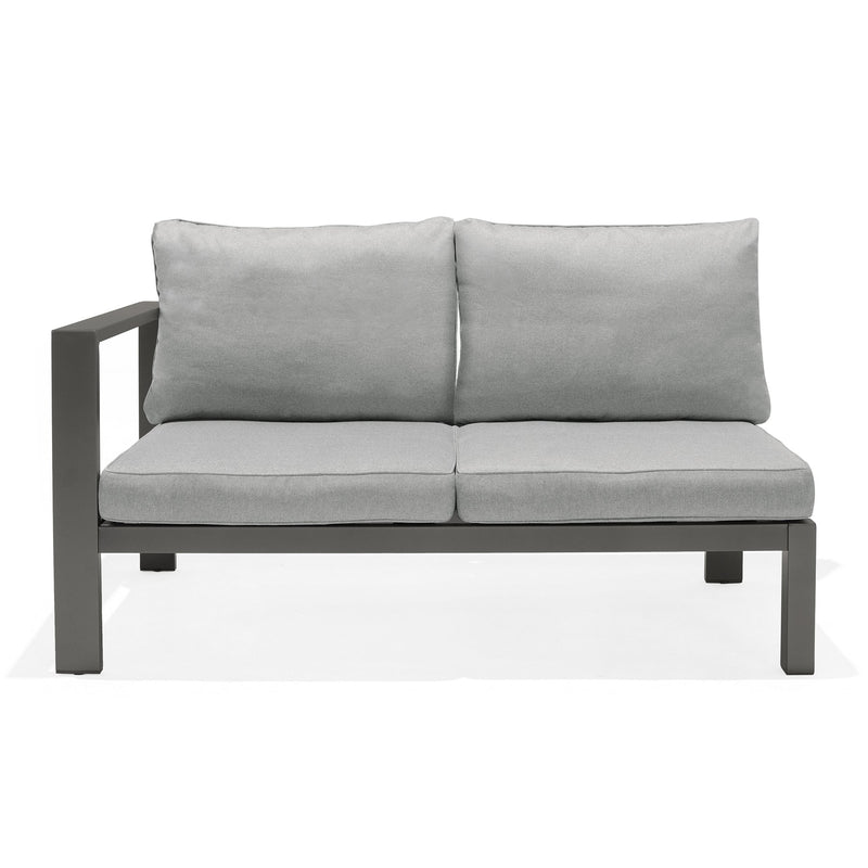 Solana Outdoor Sectional in Cosmos Finish with Gray Cushions - Furniture City (CA)l