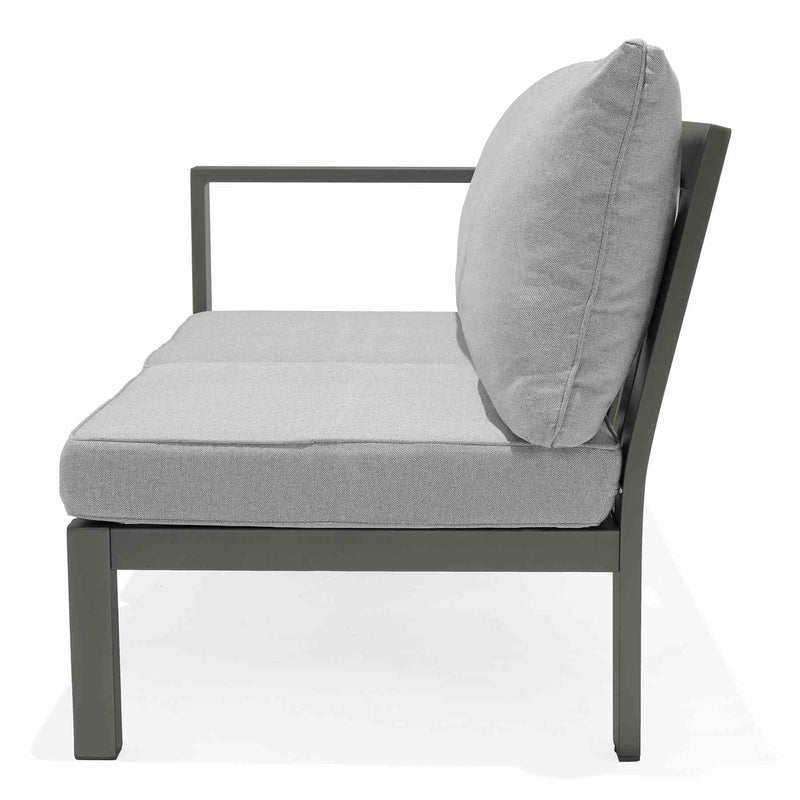 Solana Outdoor Sectional in Cosmos Finish with Gray Cushions - Furniture City (CA)l