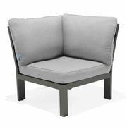 Solana Outdoor Sectional in Cosmos Finish with Gray Cushions - Furniture City (CA)l