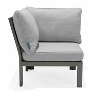 Solana Outdoor Sectional in Cosmos Finish with Gray Cushions - Furniture City (CA)l