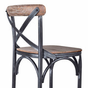 Sloan Industrial 30" Bar Height Barstool in Industrial Gray and Pine Wood - Furniture City (CA)l
