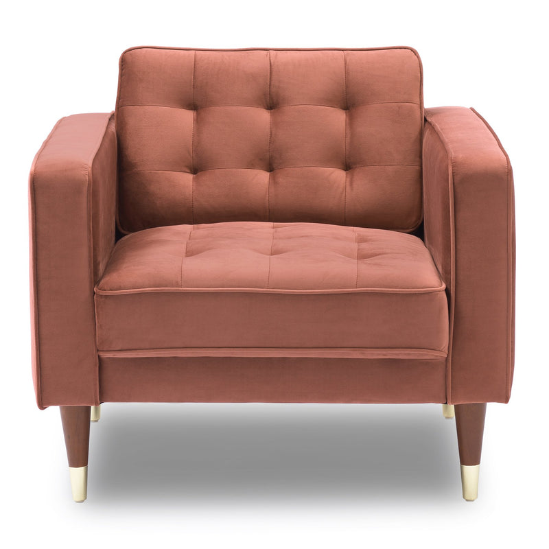 Somerset Blush Velvet Mid Century Modern Club Chair - Furniture City (CA)l