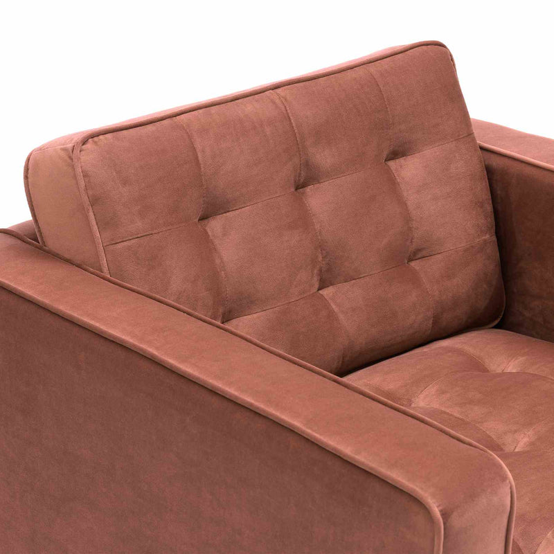 Somerset Blush Velvet Mid Century Modern Club Chair - Furniture City (CA)l