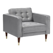 Somerset Gray Velvet Mid Century Modern Club Chair - Furniture City (CA)l