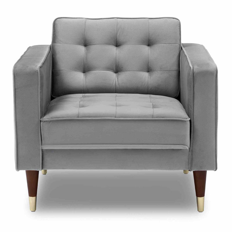 Somerset Gray Velvet Mid Century Modern Club Chair - Furniture City (CA)l