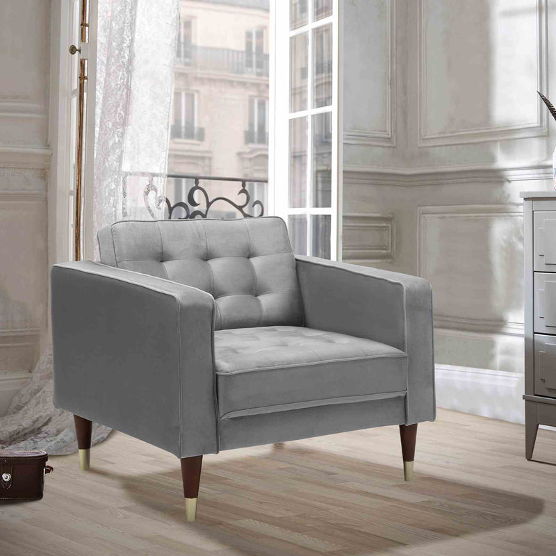 Somerset Gray Velvet Mid Century Modern Club Chair - Furniture City (CA)l