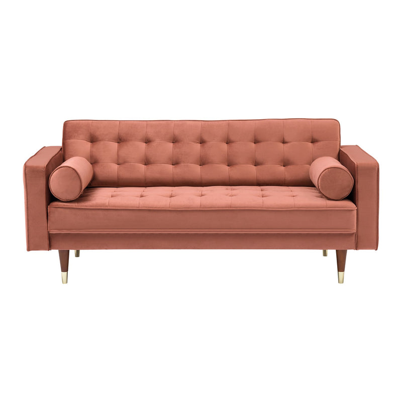 Somerset Blush Velvet Mid Century Modern Loveseat - Furniture City (CA)l