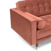 Somerset Blush Velvet Mid Century Modern Loveseat - Furniture City (CA)l