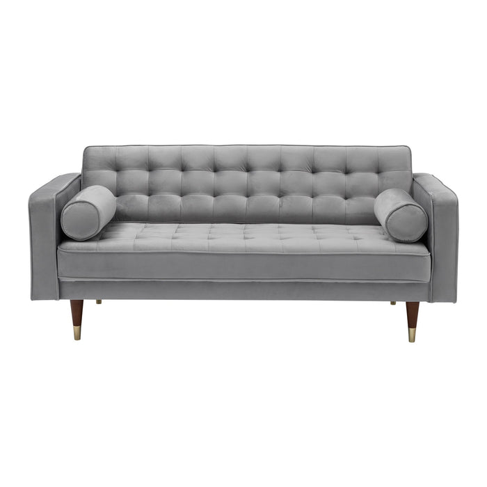 Somerset Gray Velvet Mid Century Modern Loveseat