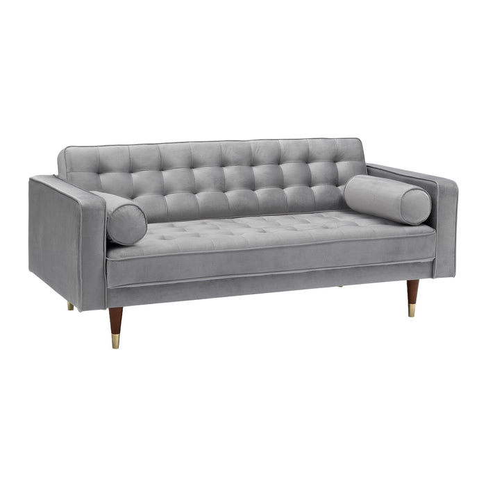 Somerset Gray Velvet Mid Century Modern Loveseat