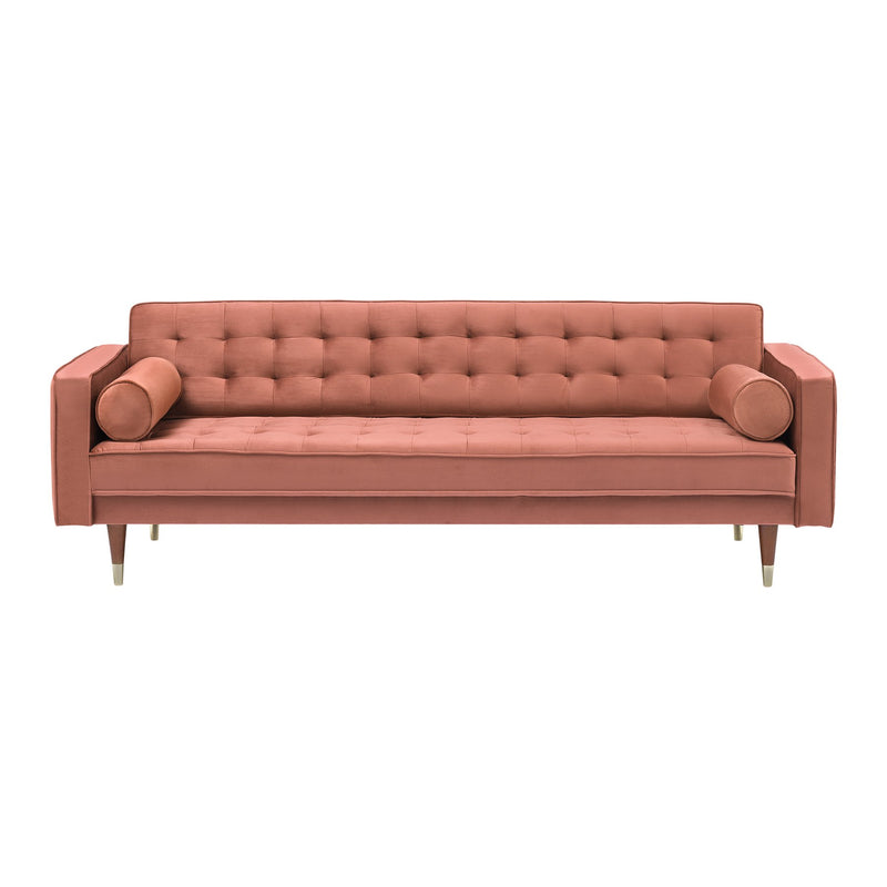 Somerset Blush Velvet Mid Century Modern Sofa - Furniture City (CA)l
