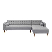 Somerset Gray Velvet Mid Century Modern Right Sectional Sofa - Furniture City (CA)l