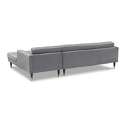Somerset Gray Velvet Mid Century Modern Right Sectional Sofa - Furniture City (CA)l