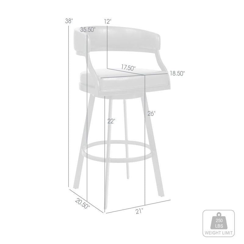 Saturn 26" Counter Height Swivel Black Faux Leather and Metal Bar Stool - Furniture City (CA)l