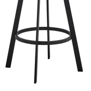 Saturn 26" Counter Height Swivel Gray Faux Leather and Black Metal Bar Stool - Furniture City (CA)l