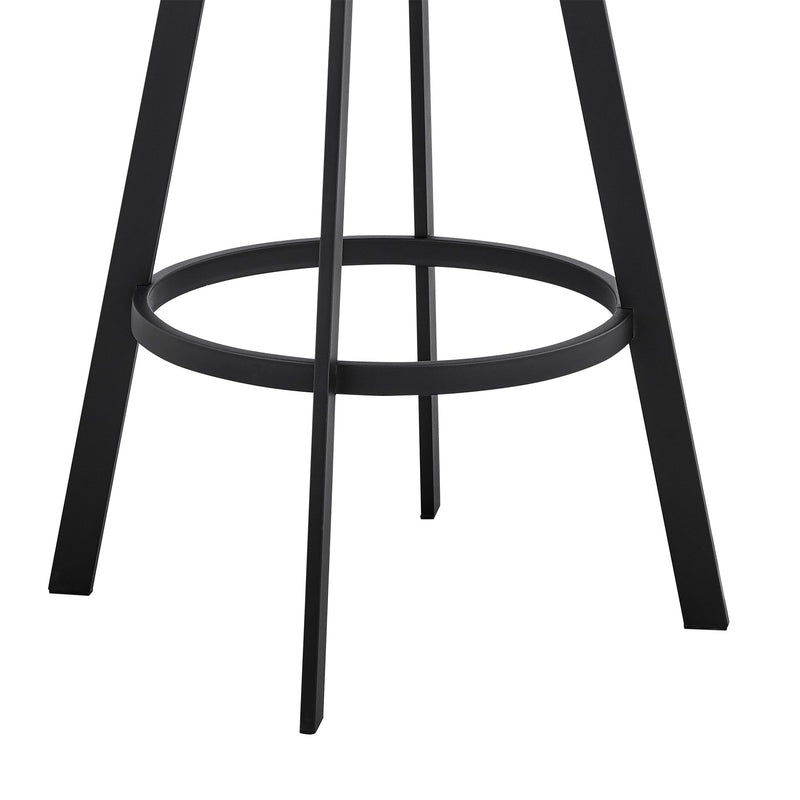 Saturn 26" Counter Height Swivel Gray Faux Leather and Black Metal Bar Stool - Furniture City (CA)l