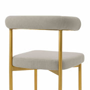 Shannon Dining Chair with Gold Brushed Stainless Steel and Taupe Fabric - Set of 2 - Furniture City (CA)l