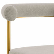 Shannon Dining Chair with Gold Brushed Stainless Steel and Taupe Fabric - Set of 2 - Furniture City (CA)l