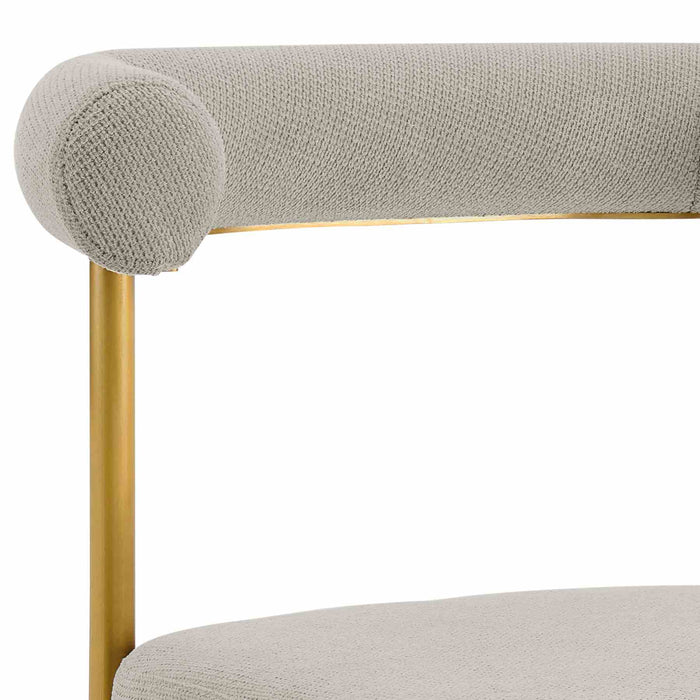 Shannon Dining Chair with Gold Brushed Stainless Steel and Taupe Fabric - Set of 2