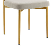 Shannon Dining Chair with Gold Brushed Stainless Steel and Taupe Fabric - Set of 2 - Furniture City (CA)l
