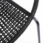 Snack Indoor Outdoor Stackable Steel Dining Chair with Black Rope - Set of 2 - Furniture City (CA)l