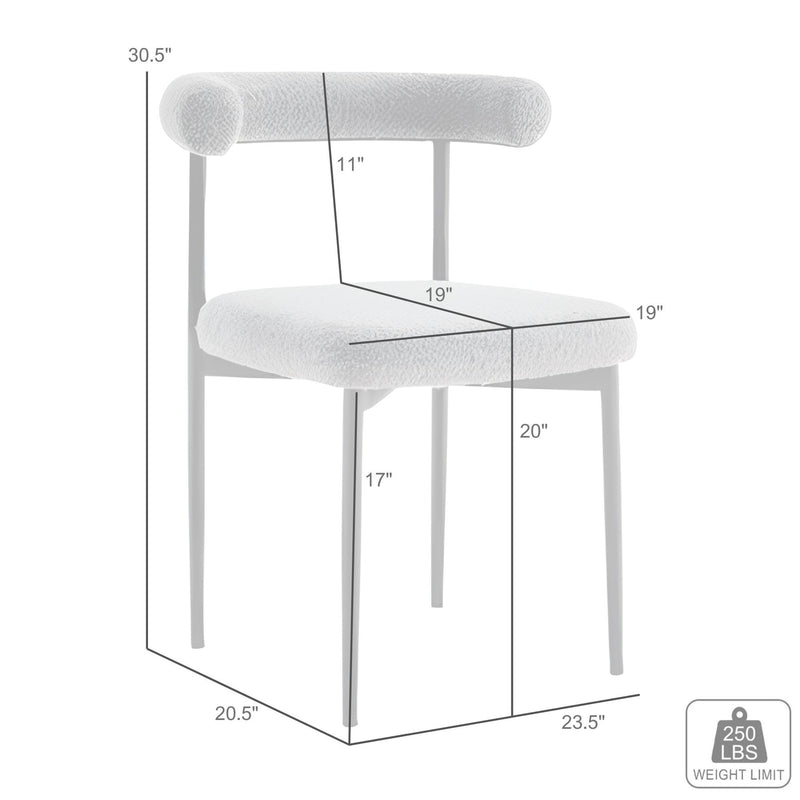 Shannon Dining Chair with Matte Black Iron and Black Fabric - Set of 2 - Furniture City (CA)l