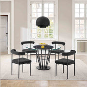 Shannon Dining Chair with Matte Black Iron and Black Fabric - Set of 2 - Furniture City (CA)l