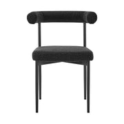 Shannon Dining Chair with Matte Black Iron and Black Fabric - Set of 2 - Furniture City (CA)l