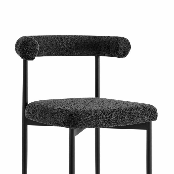Shannon Dining Chair with Matte Black Iron and Black Fabric - Set of 2