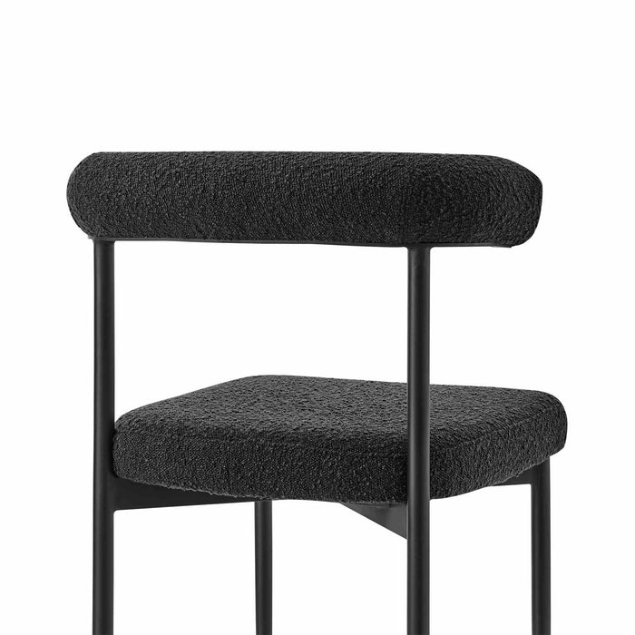 Shannon Dining Chair with Matte Black Iron and Black Fabric - Set of 2