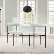 Shannon Dining Chair with Matte Black Iron and Cream Fabric - Set of 2 - Furniture City (CA)l