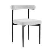Shannon Dining Chair with Matte Black Iron and Cream Fabric - Set of 2 - Furniture City (CA)l