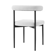 Shannon Dining Chair with Matte Black Iron and Cream Fabric - Set of 2 - Furniture City (CA)l