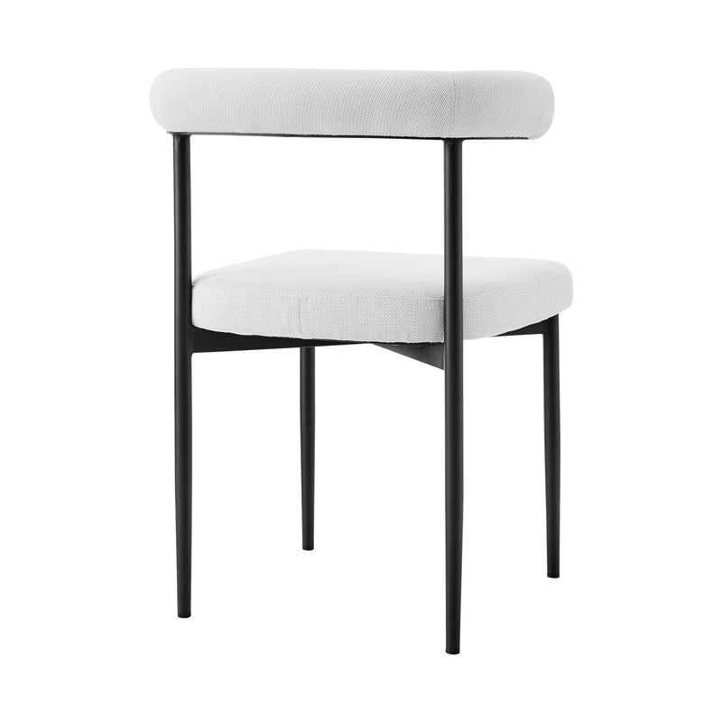 Shannon Dining Chair with Matte Black Iron and Cream Fabric - Set of 2 - Furniture City (CA)l
