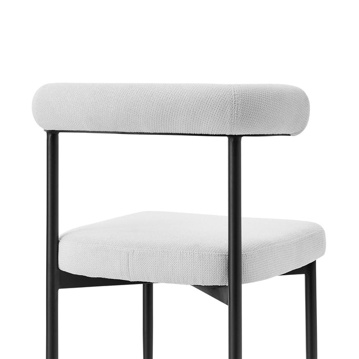 Shannon Dining Chair with Matte Black Iron and Cream Fabric - Set of 2