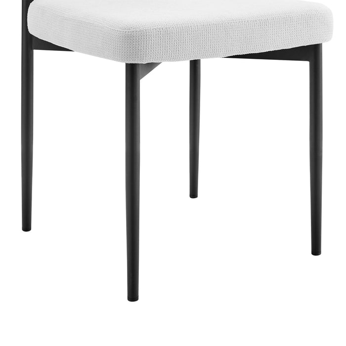 Shannon Dining Chair with Matte Black Iron and Cream Fabric - Set of 2