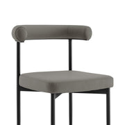 Shannon Dining Chair with Matte Black Iron and Light Gray Faux Leather - Set of 2 - Furniture City (CA)l