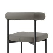 Shannon Dining Chair with Matte Black Iron and Light Gray Faux Leather - Set of 2 - Furniture City (CA)l