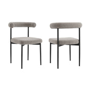 Shannon Dining Chair with Matte Black Iron and Thundercloud Gray Fabric - Set of 2 - Furniture City (CA)l