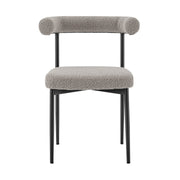Shannon Dining Chair with Matte Black Iron and Thundercloud Gray Fabric - Set of 2 - Furniture City (CA)l