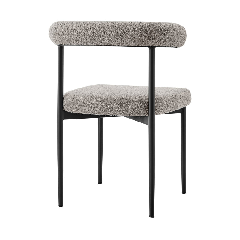 Shannon Dining Chair with Matte Black Iron and Thundercloud Gray Fabric - Set of 2 - Furniture City (CA)l