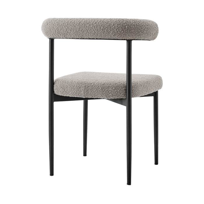 Shannon Dining Chair with Matte Black Iron and Thundercloud Gray Fabric - Set of 2