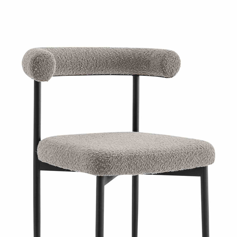 Shannon Dining Chair with Matte Black Iron and Thundercloud Gray Fabric - Set of 2 - Furniture City (CA)l