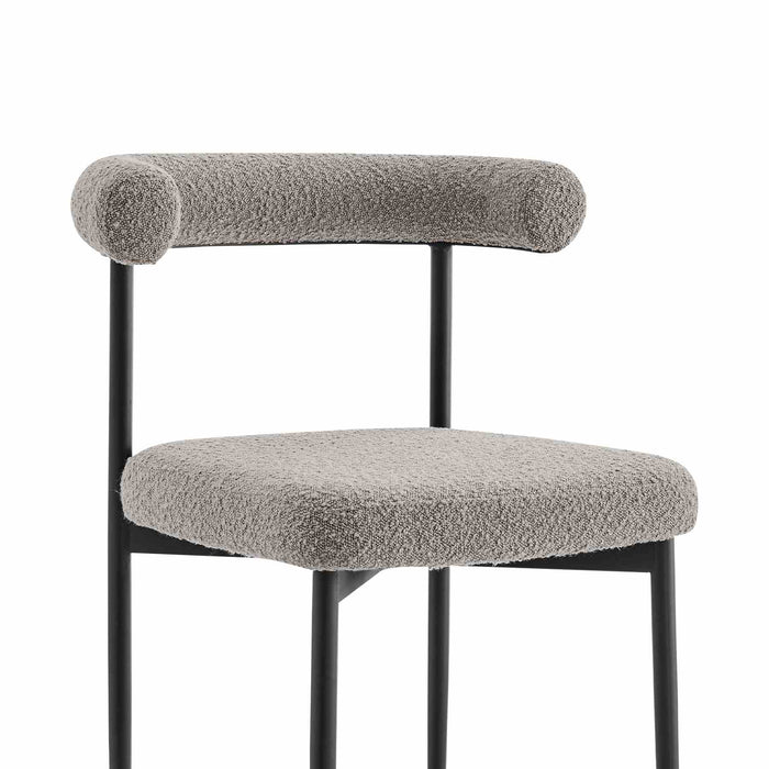 Shannon Dining Chair with Matte Black Iron and Thundercloud Gray Fabric - Set of 2